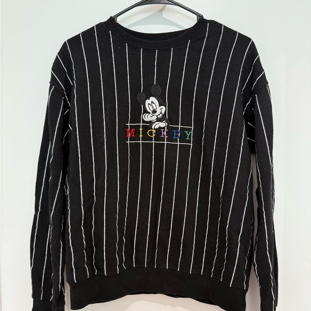 Mickey Mouse Striped Crew Neck